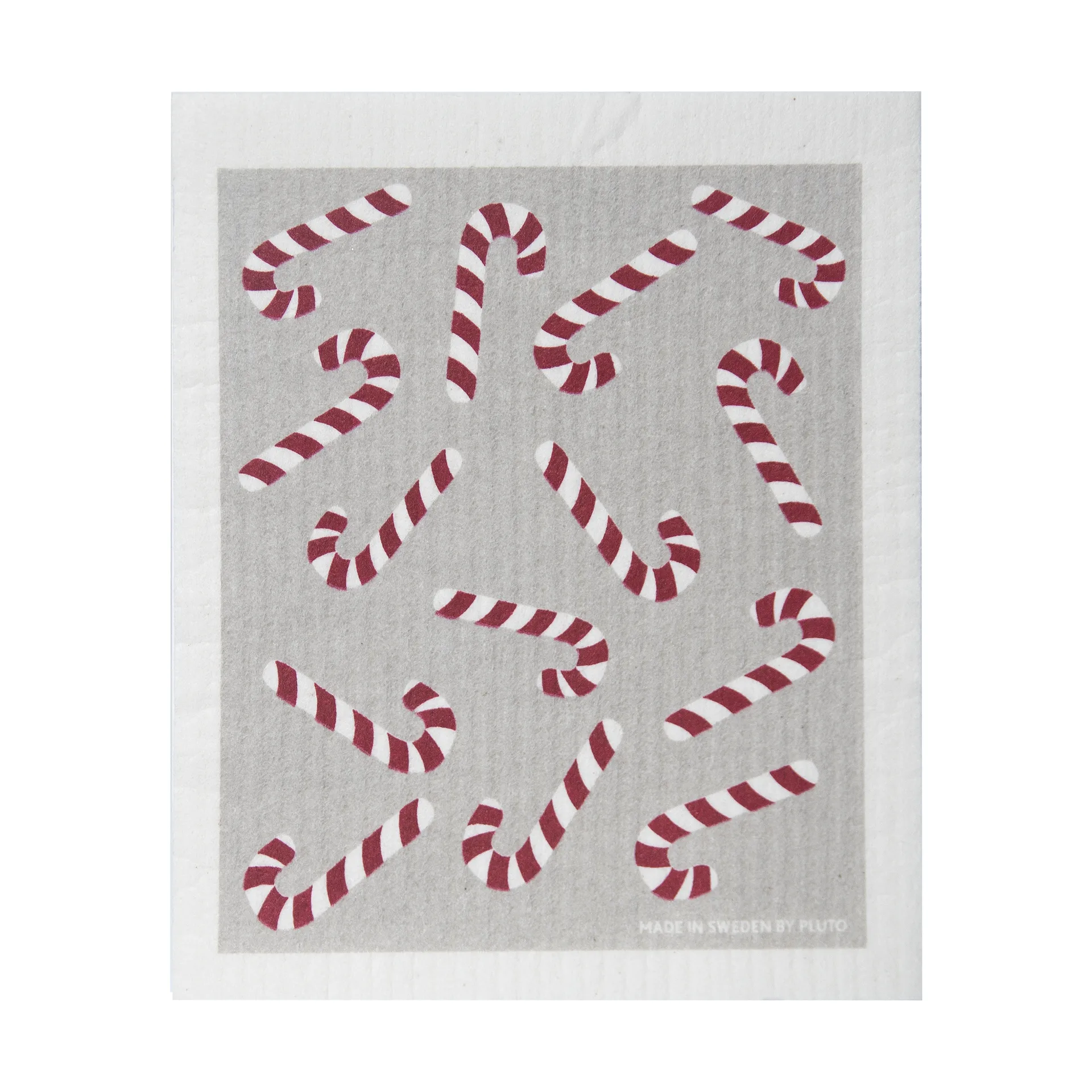 Bayeta de cocina Candy cane 17x20 cm, Blanco-gris-rojo Pluto Design