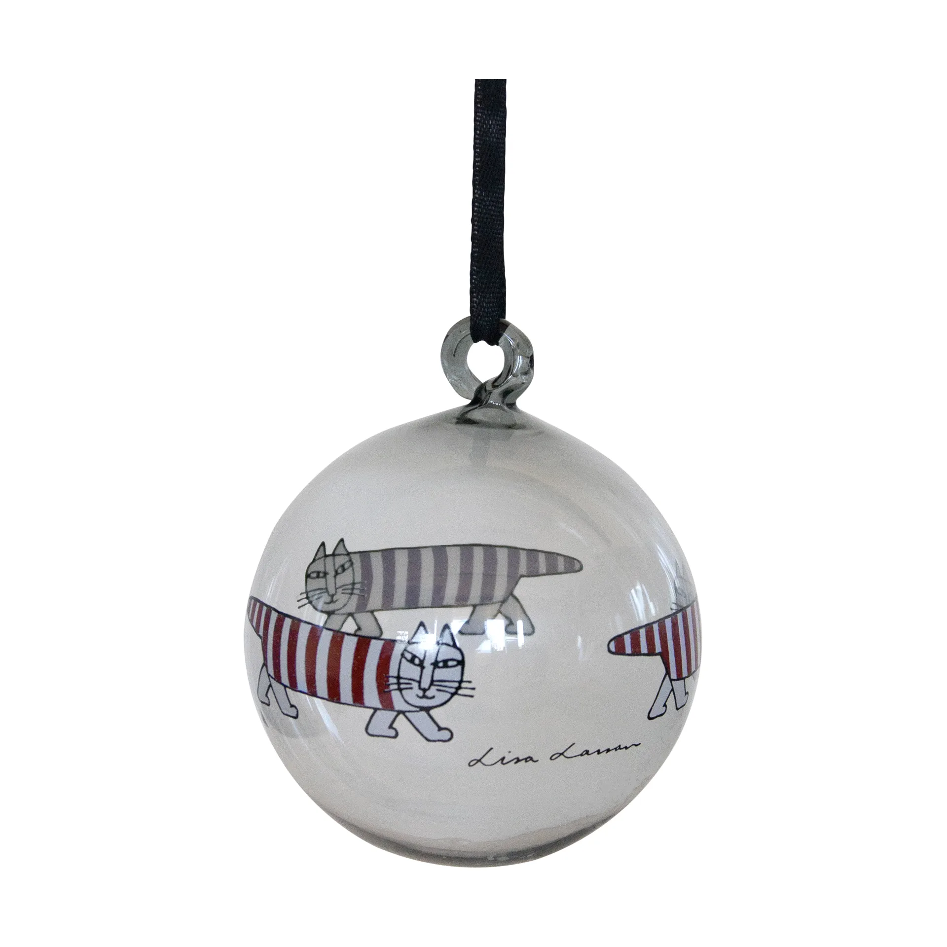Bola de navidad Lisa Larson Mikey, Silver-red-white Pluto Design