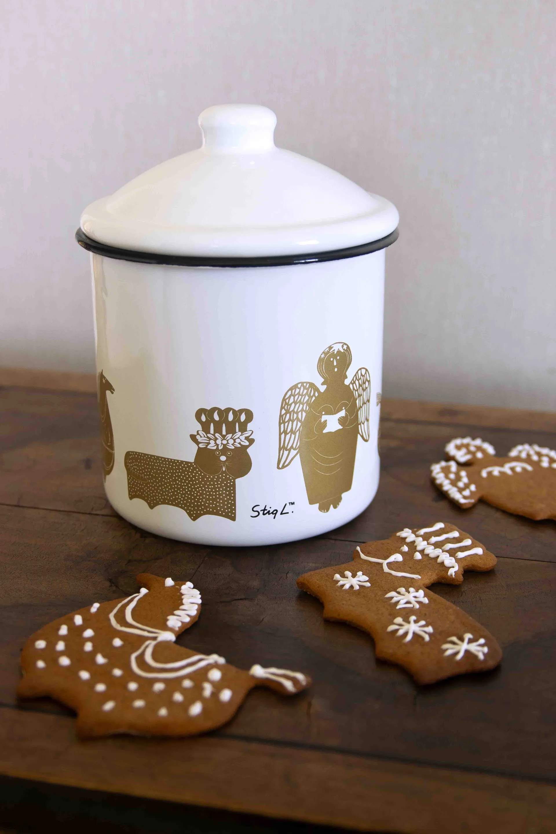 Bote Stig L Gingerbread, Blanco-oro Pluto Design