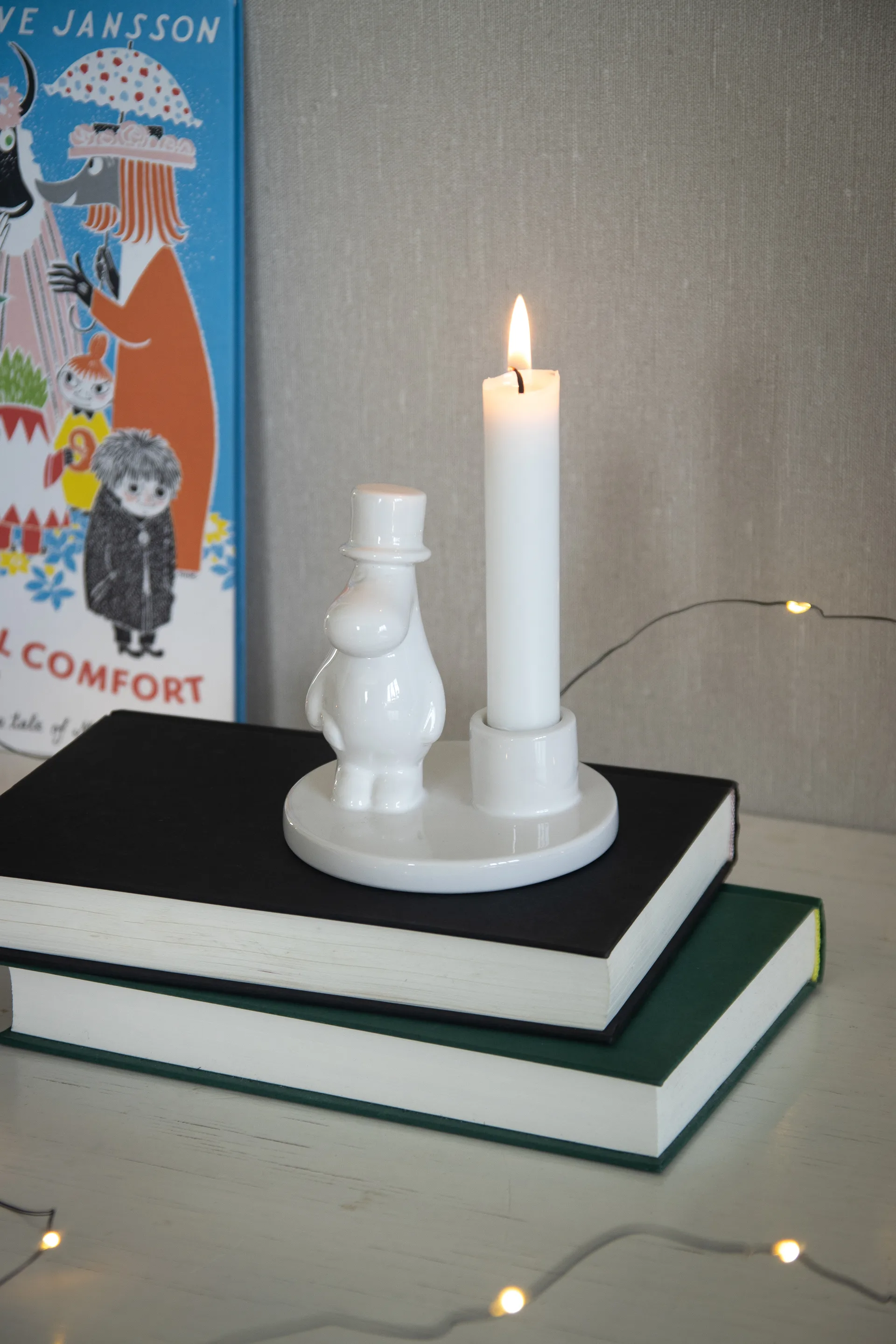 Candelabro papá Mumin cerámica, Blanco Pluto Design