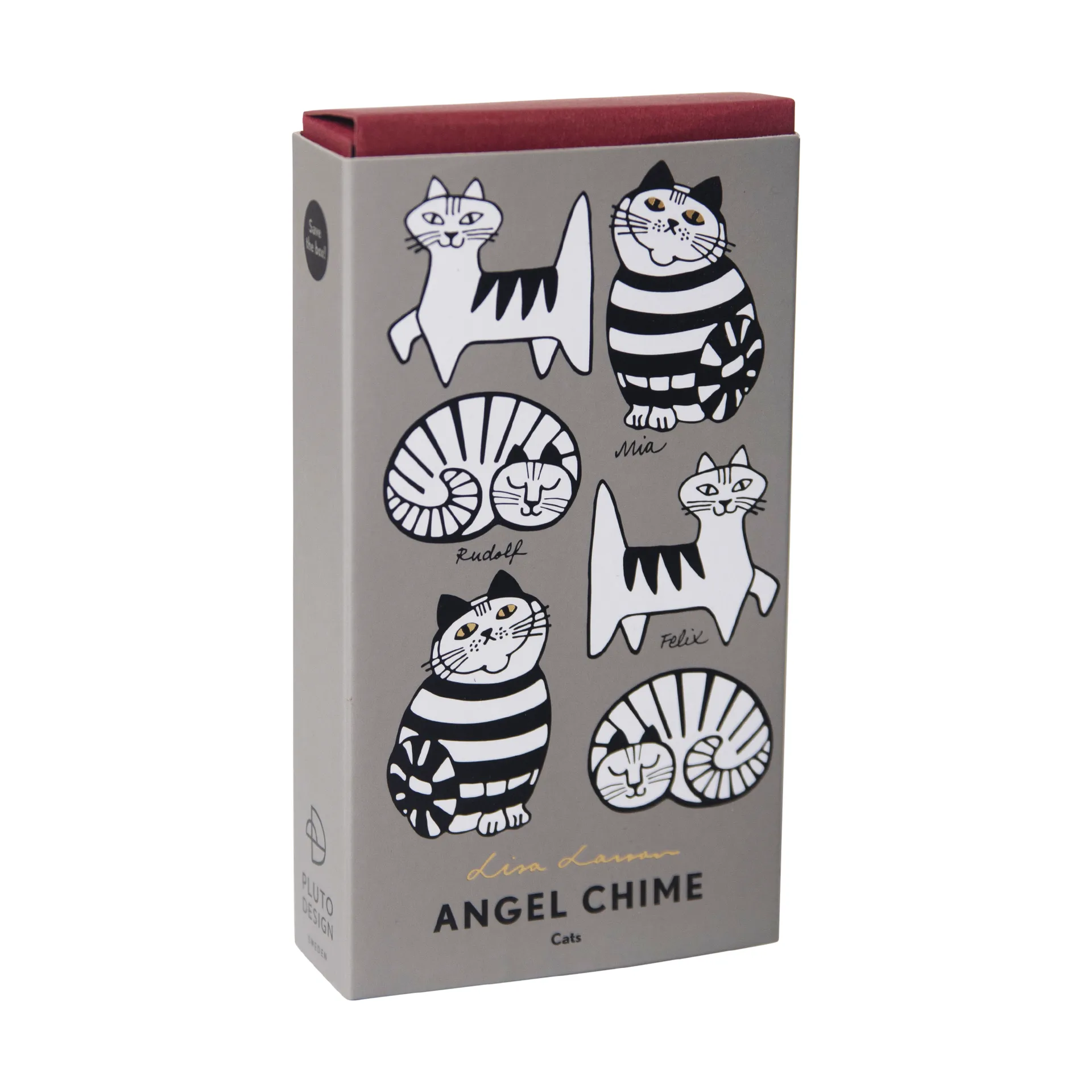 Carillón con gatos Lisa Larson gatos carrusel de ángeles., Oro Pluto Design