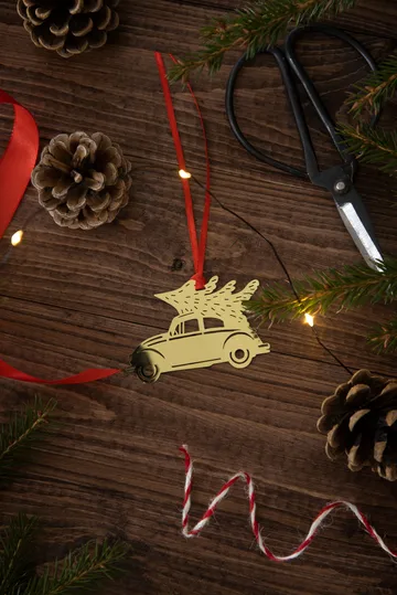 Colgante de Navidad Christmas car - Dorado - Pluto Design