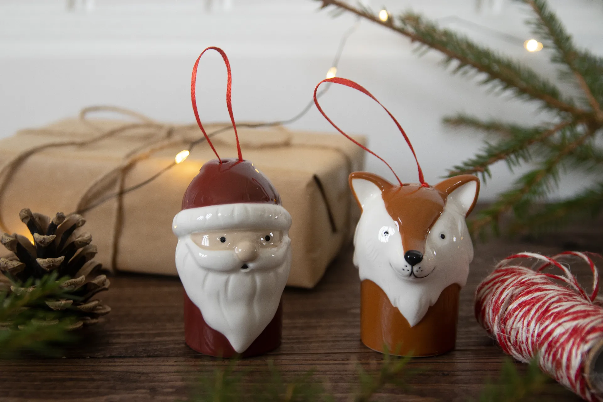 Colgante de Navidad zorro, Blanco-marrón Pluto Design