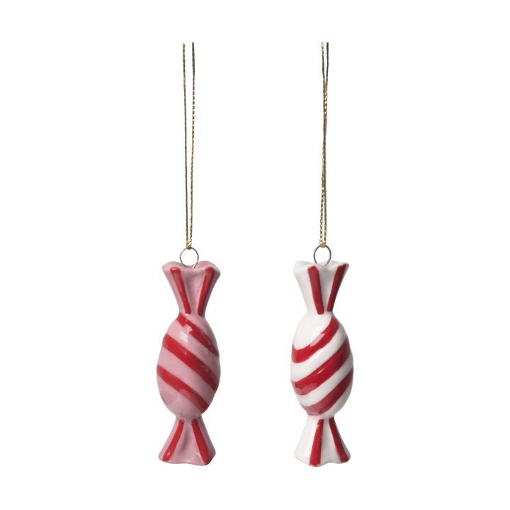 Colgante decorativo Candy 2 piezas - Rojo-blanco - Pluto Design