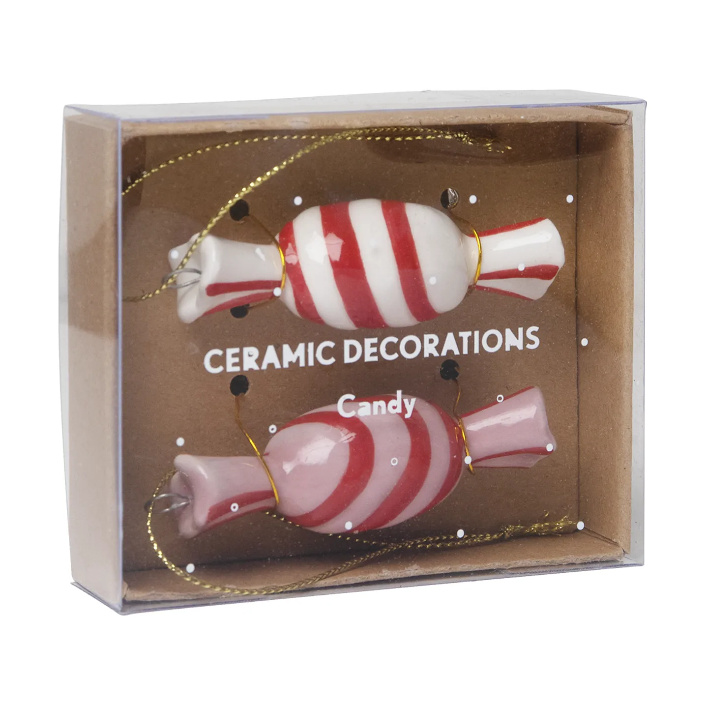 Colgante decorativo Candy 2 piezas, Rojo-blanco Pluto Design