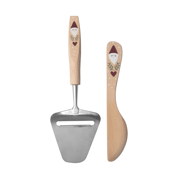 Cuchillo para untar y cortador de queso Santa 2 piezas - Beige - Pluto Design