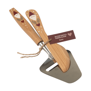 Cuchillo para untar y cortador de queso Santa 2 piezas - Beige - Pluto Design