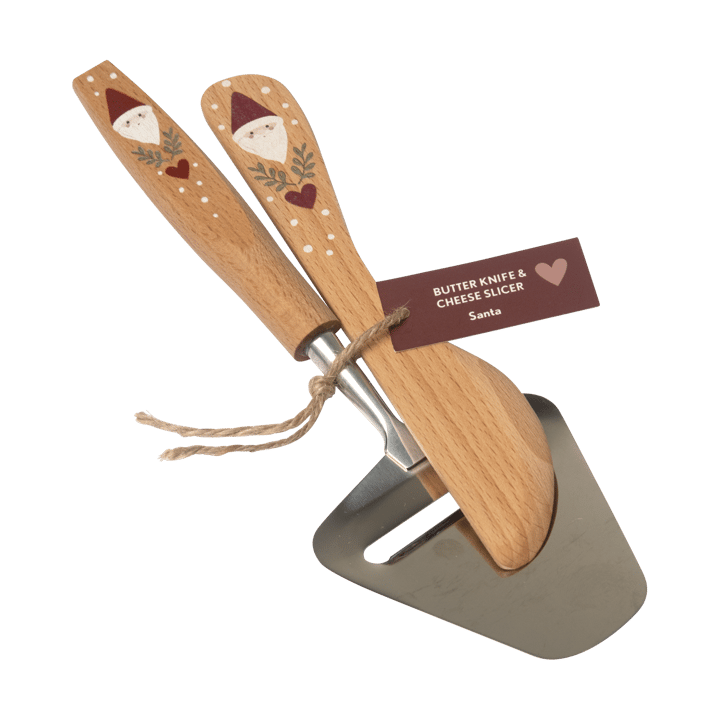 Cuchillo para untar y cortador de queso Santa 2 piezas, Beige Pluto Design