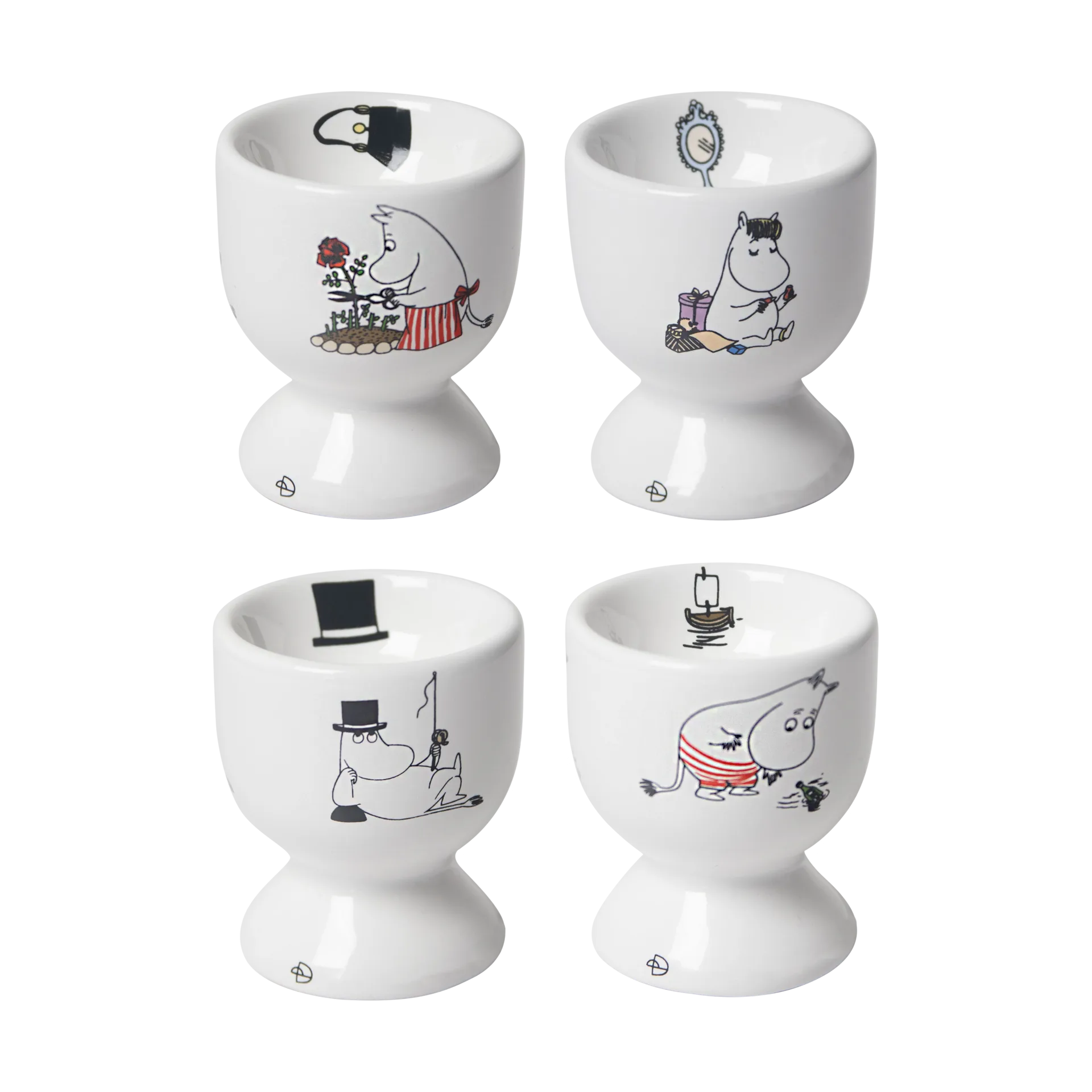 Huevera Moomin joy 4 piezas, Vit-multi Pluto Design