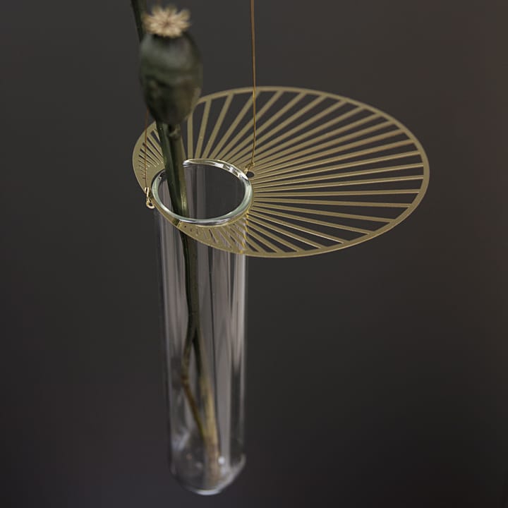 Jarrón colgante Sun 15 cm, transparente-oro Pluto Design