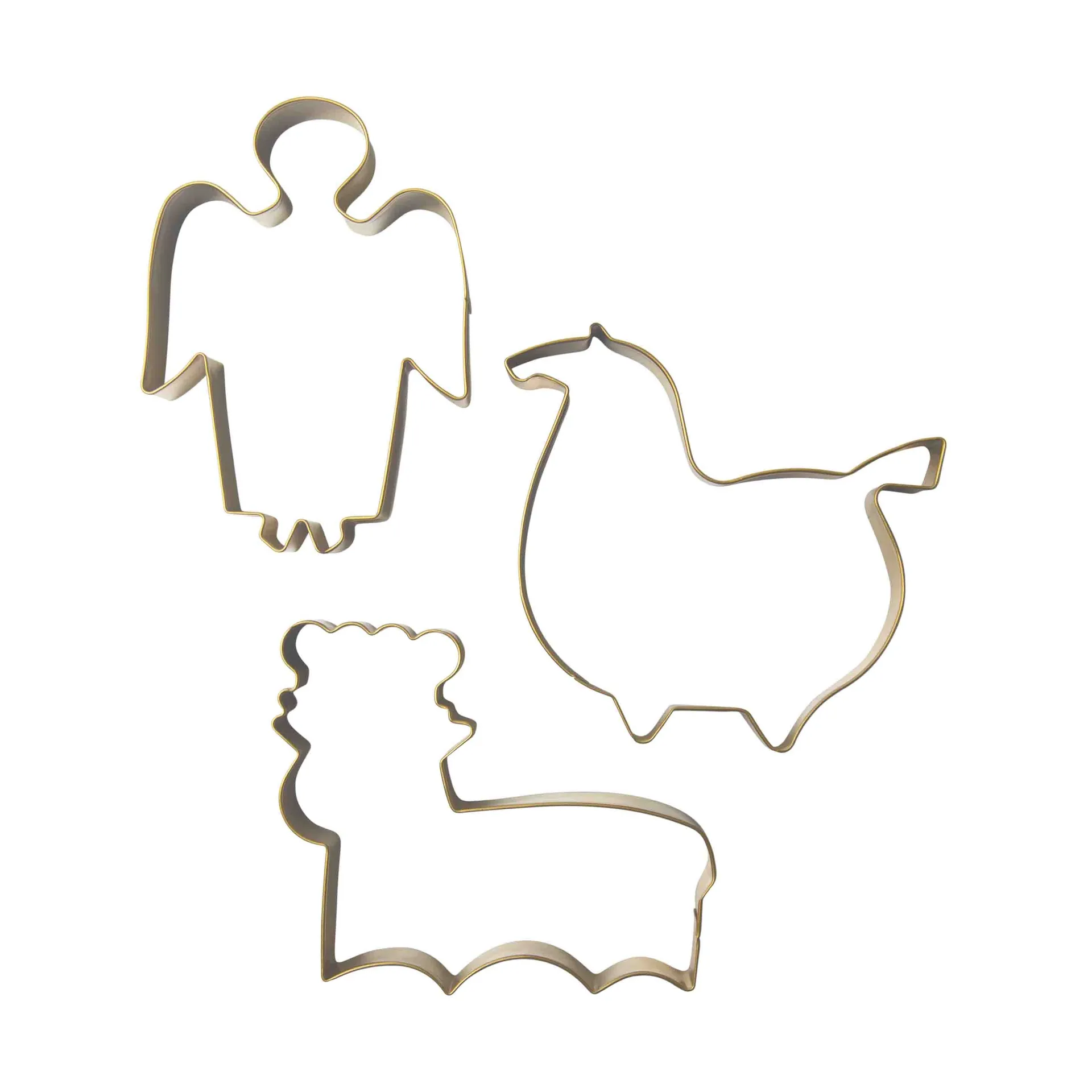 Molde para galletas navideñas Stig L 3 piezas, Dorado Pluto Design