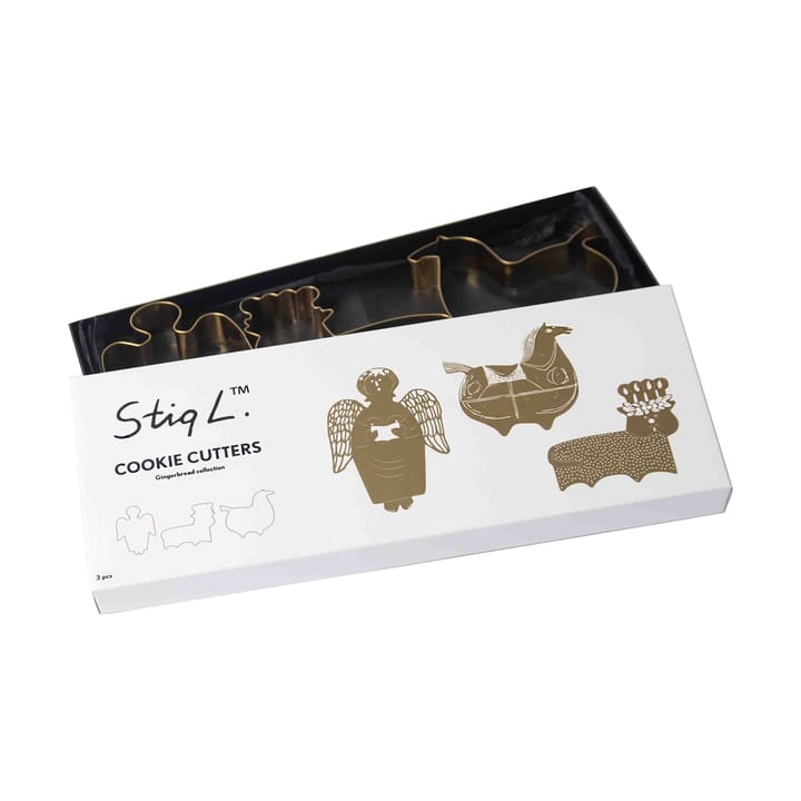 Molde para galletas navideñas Stig L 3 piezas, Dorado Pluto Design