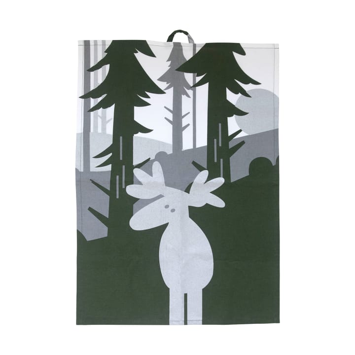 Paño de cocina alce 50x70 cm, Verde-plata-blanco Pluto Design