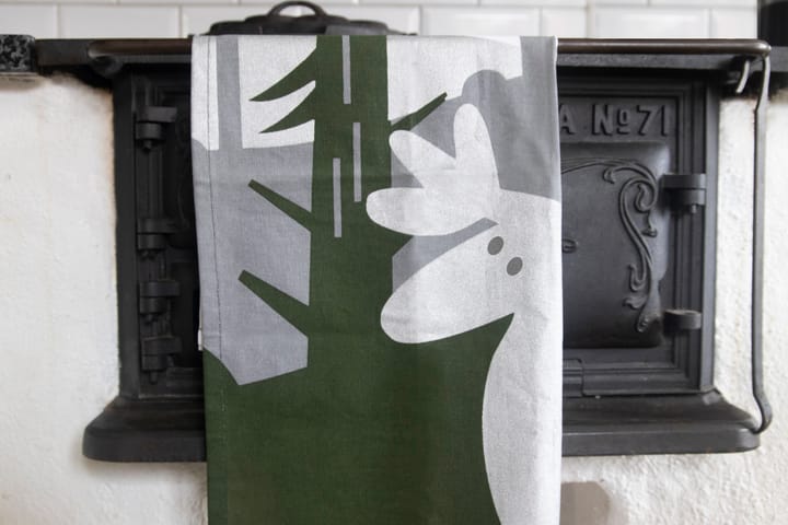 Paño de cocina alce 50x70 cm, Verde-plata-blanco Pluto Design