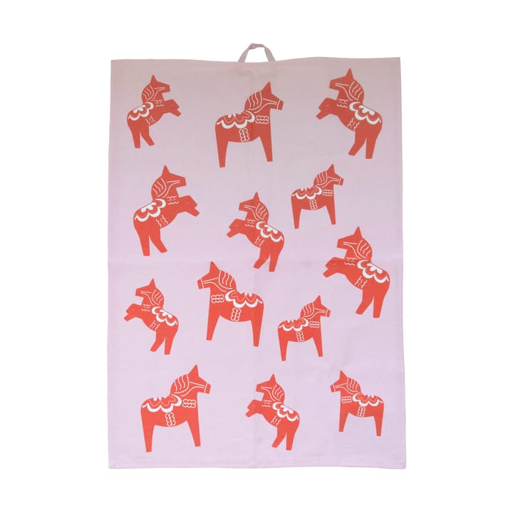 Paño de cocina caballo Dalarna 50x70 cm - Rosa-rojo - Pluto Design