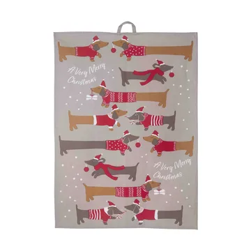 Paño de cocina Jolly dogs 50x70 cm - Rojo-gris - Pluto Design