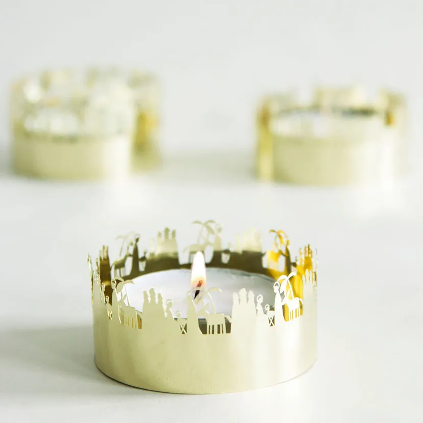 Portavelas Etsad oro, pesebre Pluto Design