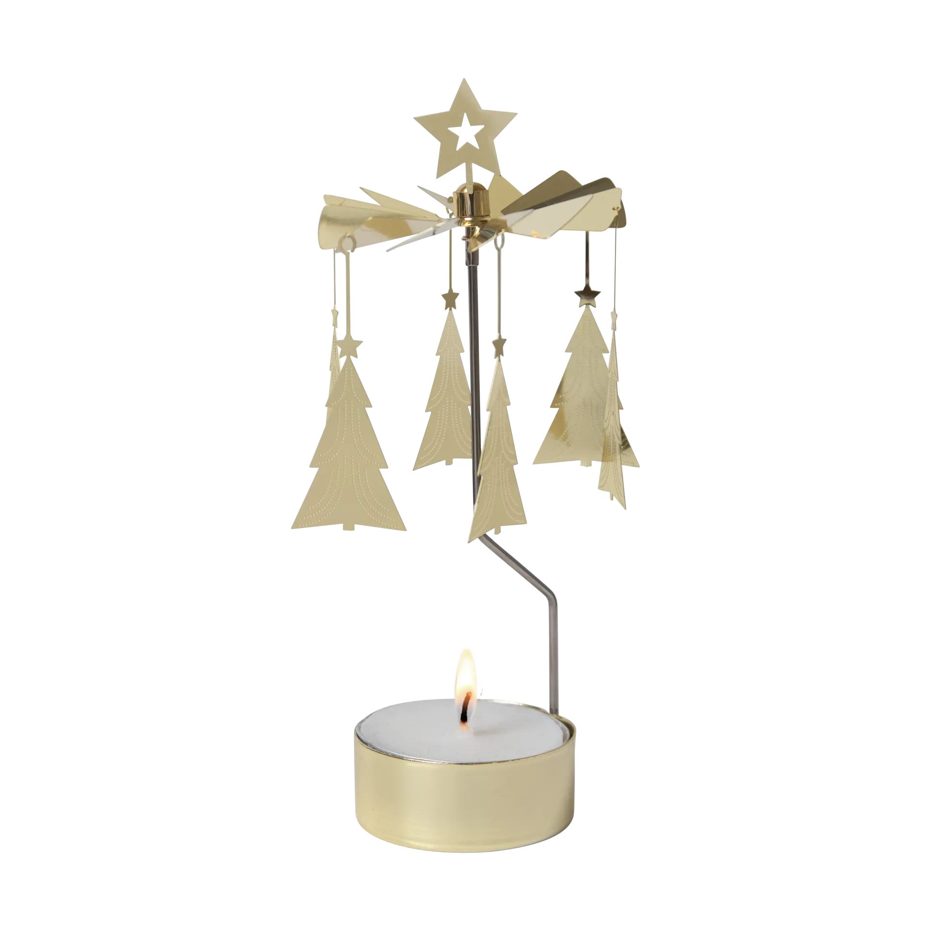 Portavelas giratorio Christmas tree, Dorado Pluto Design