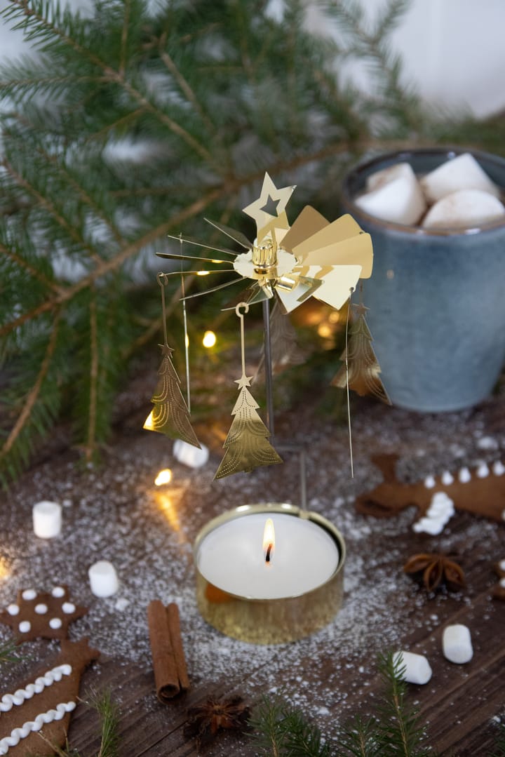 Portavelas giratorio Christmas tree, Dorado Pluto Design