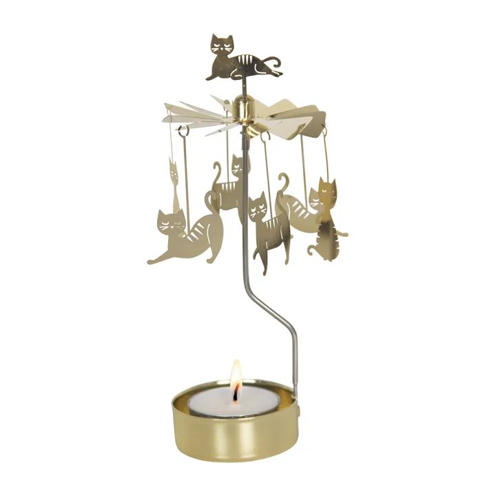 Portavelas giratorio Familia de gatos  - Dorado - Pluto Design