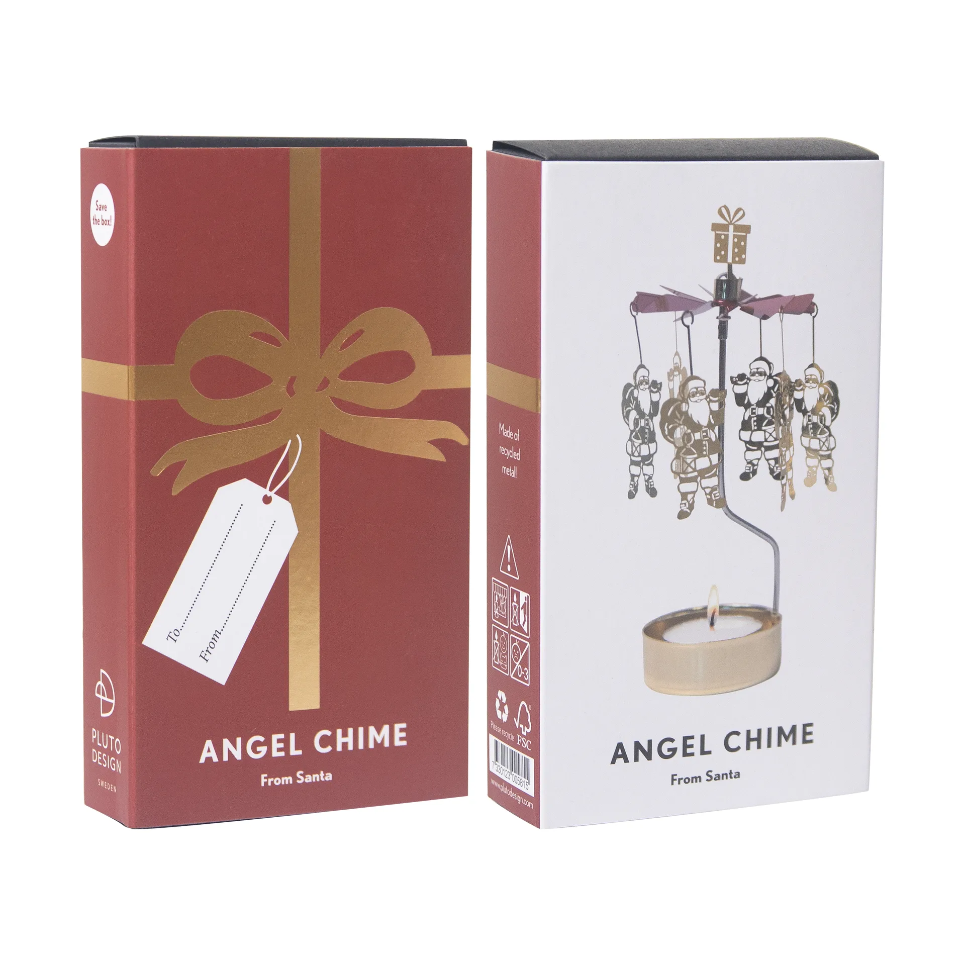 Portavelas giratorio From Santa, Oro-rojo Pluto Design