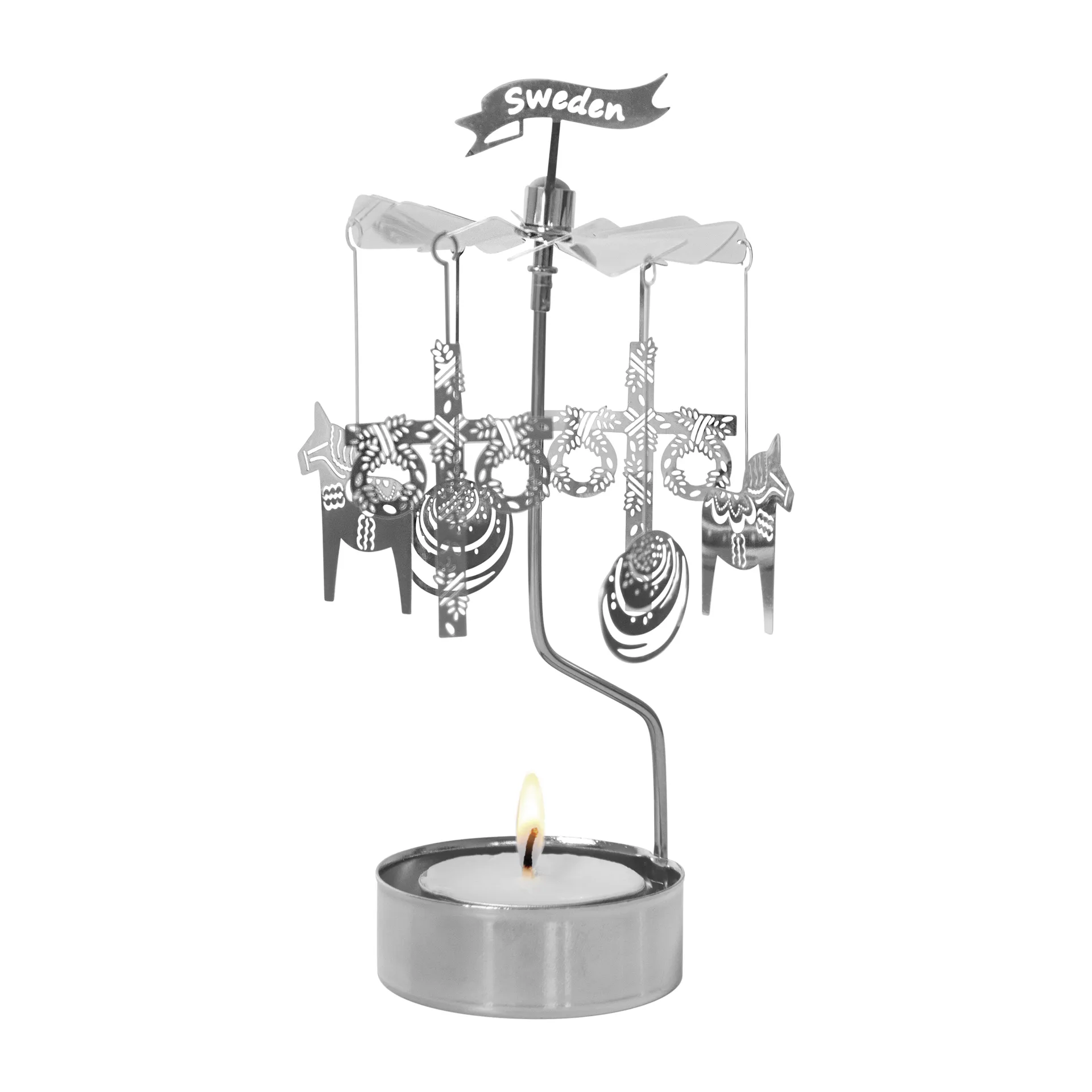Portavelas giratorio like a swede, Plateado Pluto Design