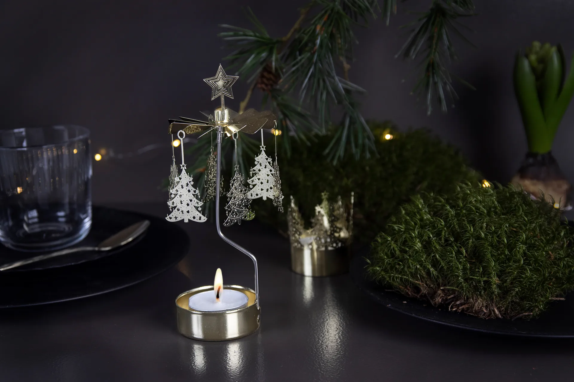 Portavelas giratorio Navidad, árbol de Navidad Pluto Design
