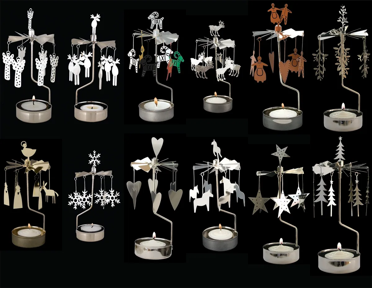 Portavelas giratorio Navidad, Portal de Belén, dorado Pluto Design