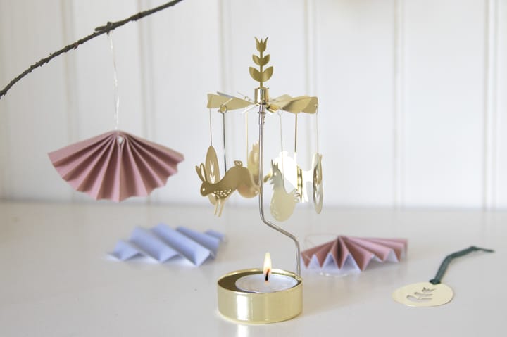 Portavelas giratorio Pascua, Dorado Pluto Design