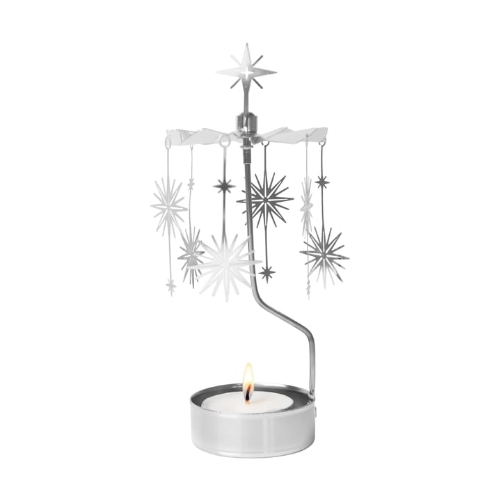 Portavelas giratorio Supernova, Plateado-metal Pluto Design