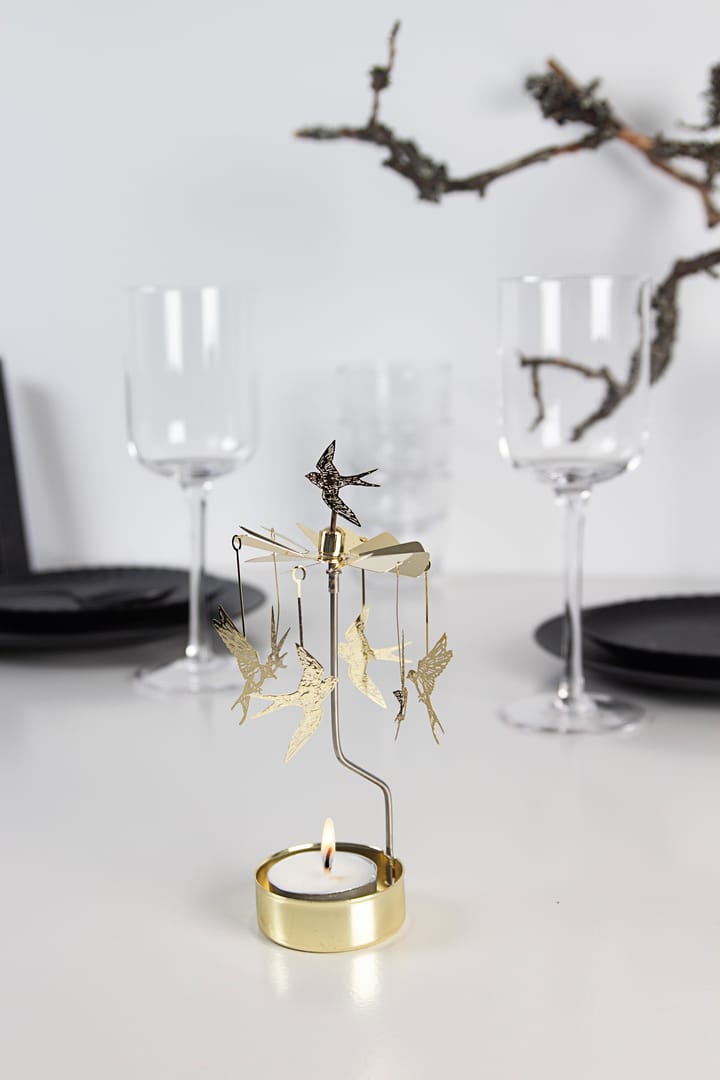 Portavelas giratorio Svalor, Dorado Pluto Design
