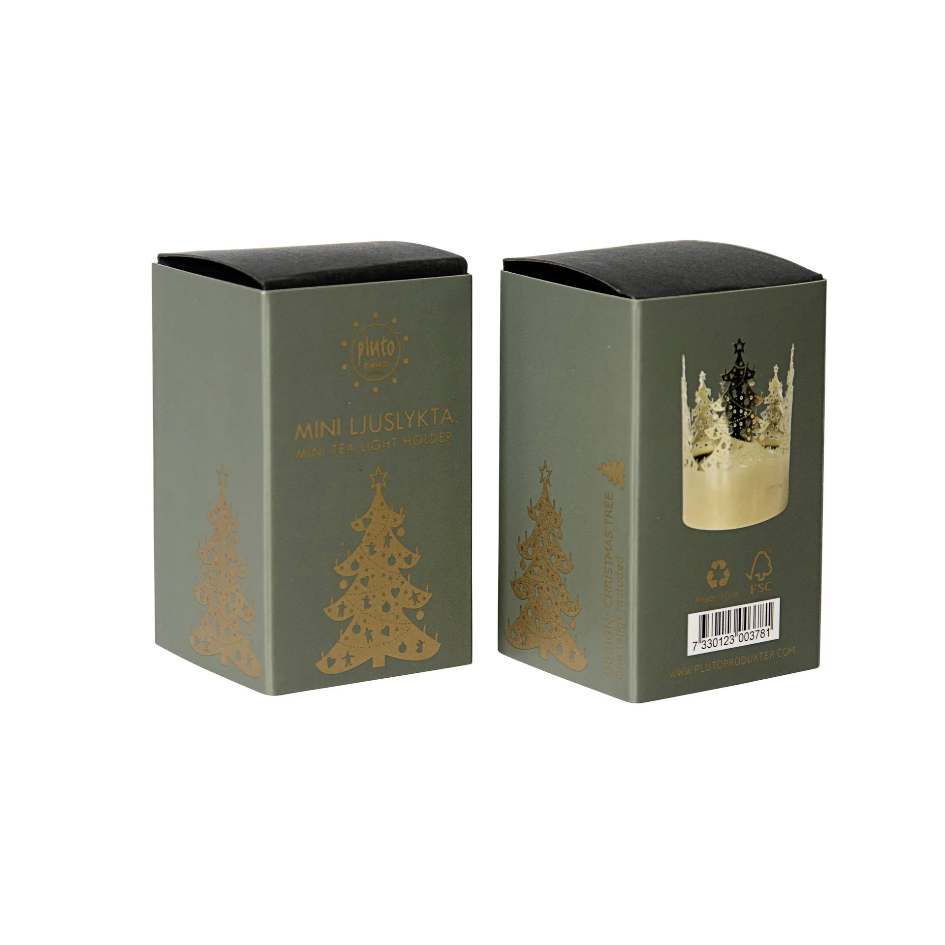 Portavelas Mini Ø4.5 cm, árbol de Navidad Pluto Design