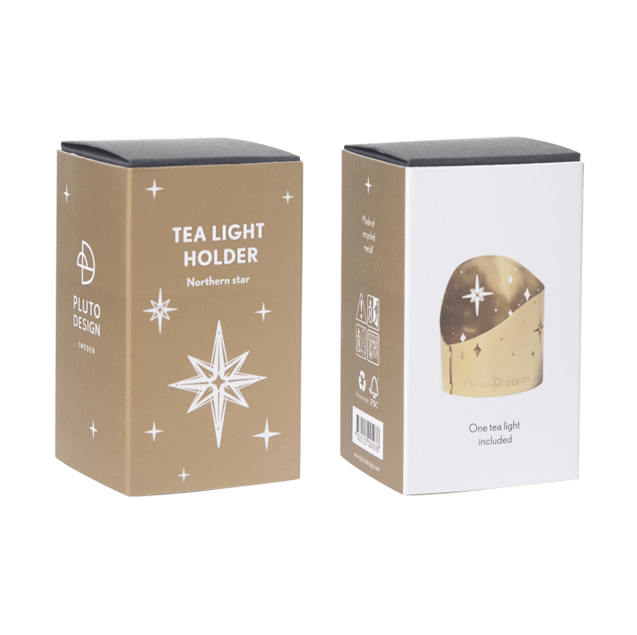 Portavelas Northern Star Ø4,5 cm, Metal bañado en oro Pluto Design