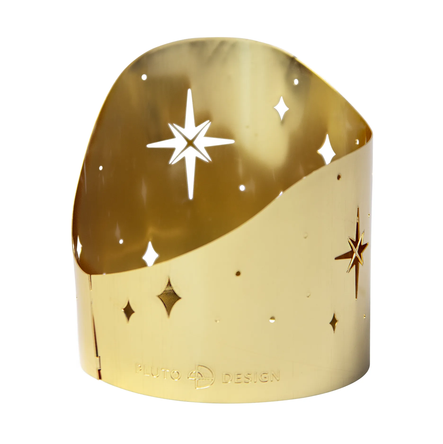 Portavelas Northern Star Ø6,5 cm, Metal bañado en oro Pluto Design