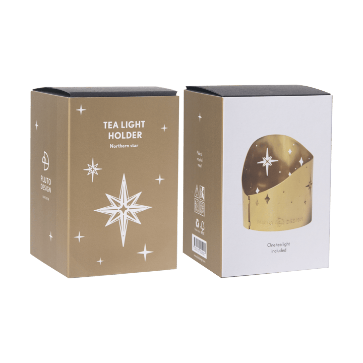 Portavelas Northern Star Ø6,5 cm, Metal bañado en oro Pluto Design