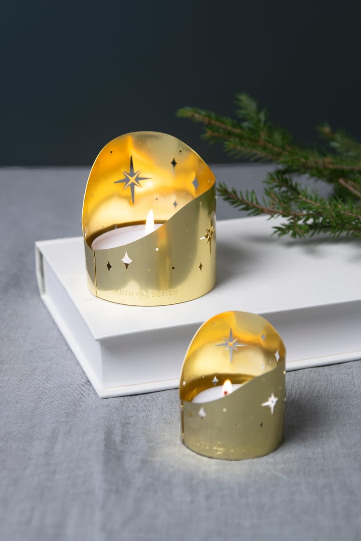 Portavelas Northern Star Ø6,5 cm, Metal bañado en oro Pluto Design