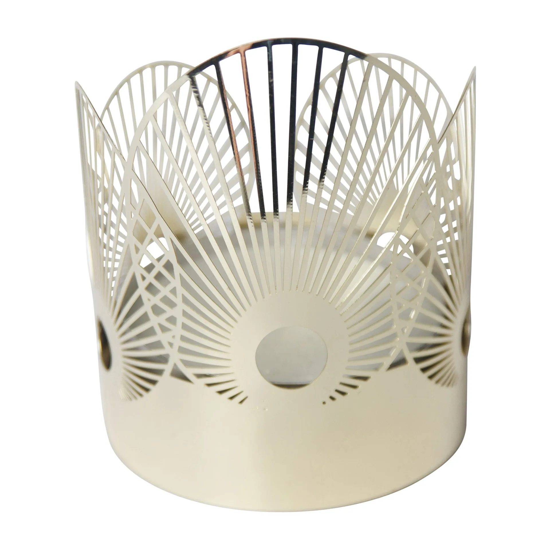 Portavelas Sun mediano Ø6,5 cm, Dorado Pluto Design