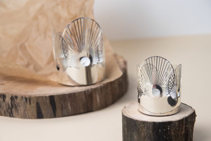 Portavelas Sun mediano Ø6,5 cm, Silver Pluto Design
