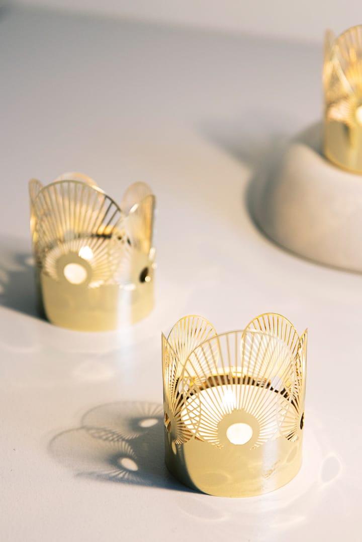 Portavelas Sun mini Ø4,5 cm, Dorado Pluto Design