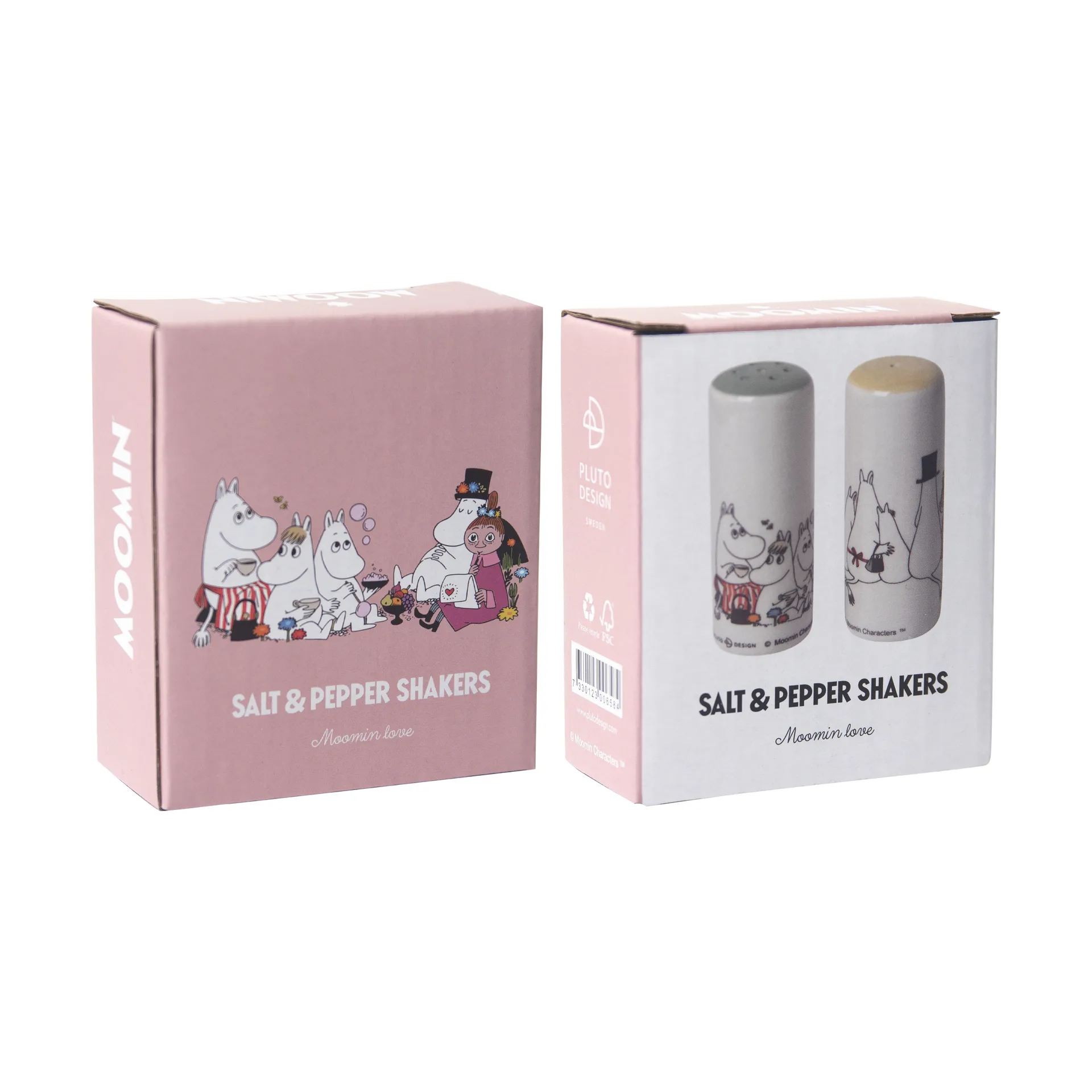 Salero & pimentero Moomin love, Vit-multi Pluto Design