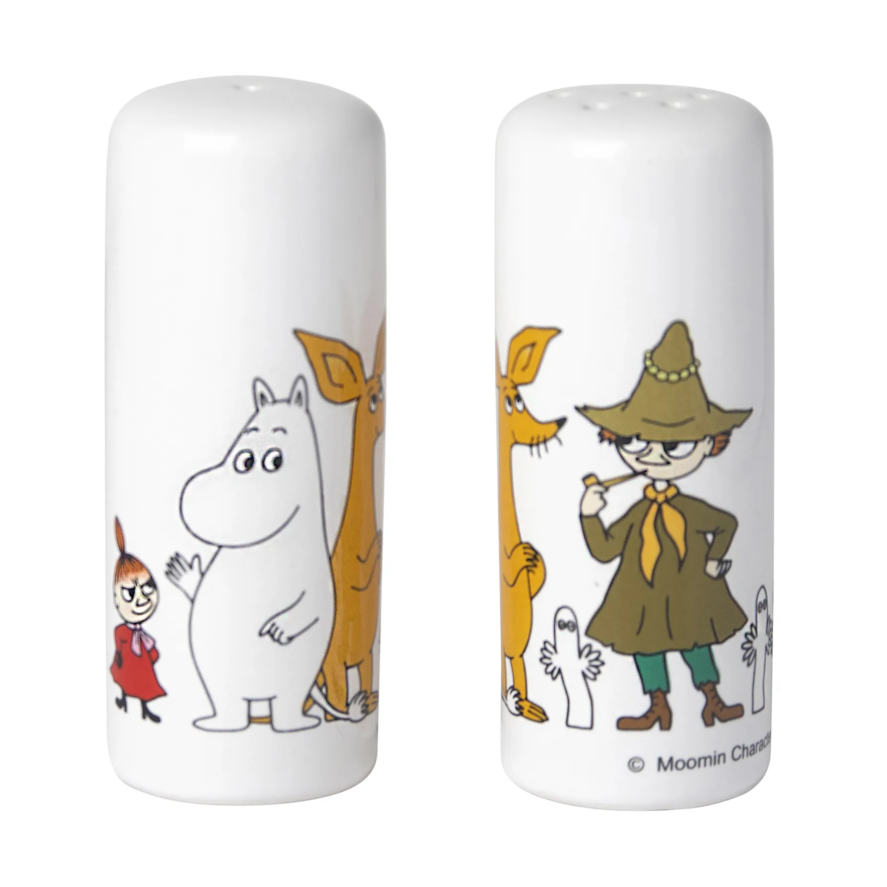 Salero y pimentero amigos Mumin, Blanco-multi Pluto Design