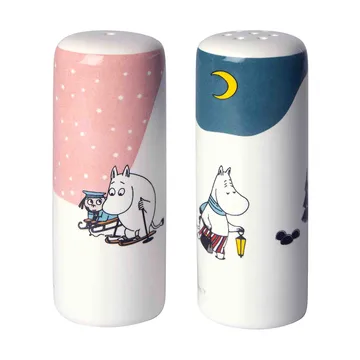 Salero y pimientero invierno Mumin - Rosa-azul-blanco - Pluto Design