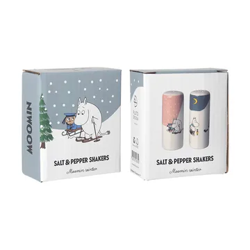 Salero y pimientero invierno Mumin - Rosa-azul-blanco - Pluto Design