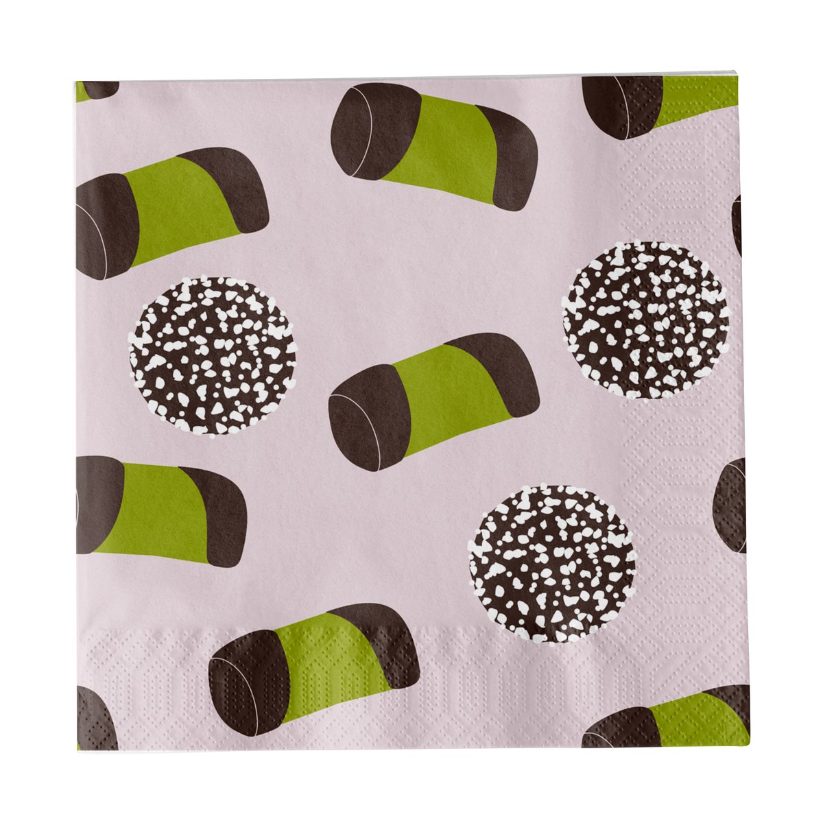 Pluto Design Servilleta Like a swede Rosa-verde-marrón-blanco