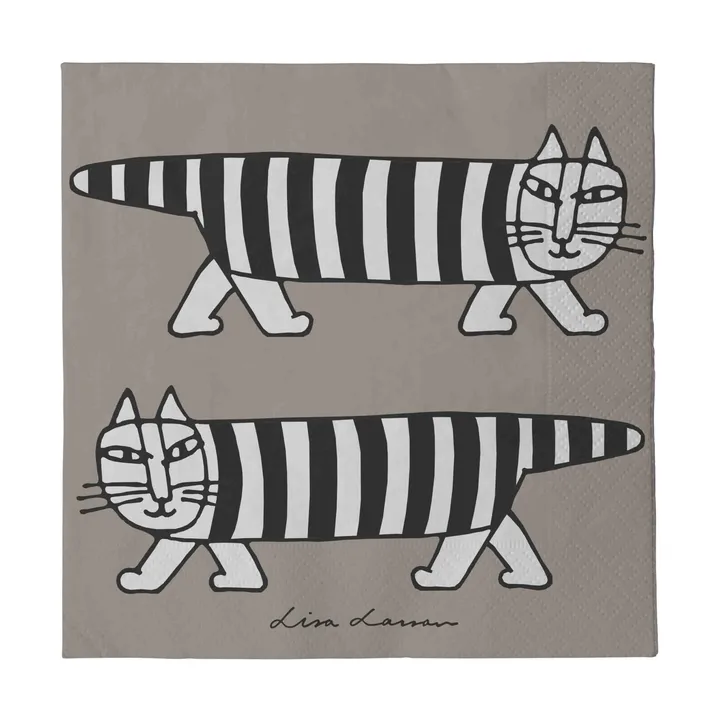 Servilletas Lisa Larsson Mikey, pack de 24 - Gris - Pluto Design