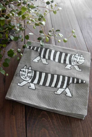 Servilletas Lisa Larsson Mikey, pack de 24 - Gris - Pluto Design