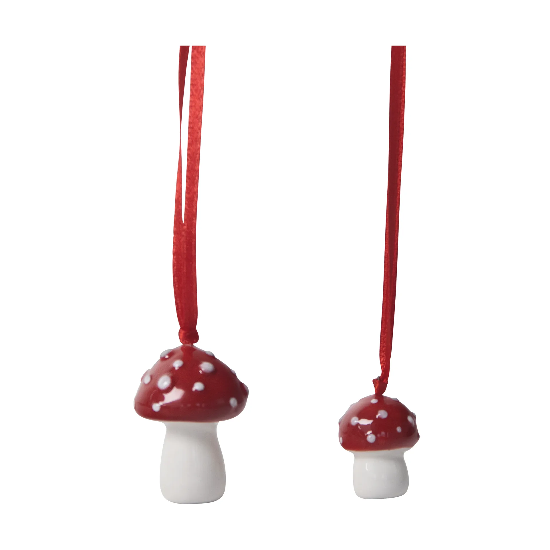 Set de 2 colgantes de Navidad Flugsvamp, Blanco-rojo Pluto Design