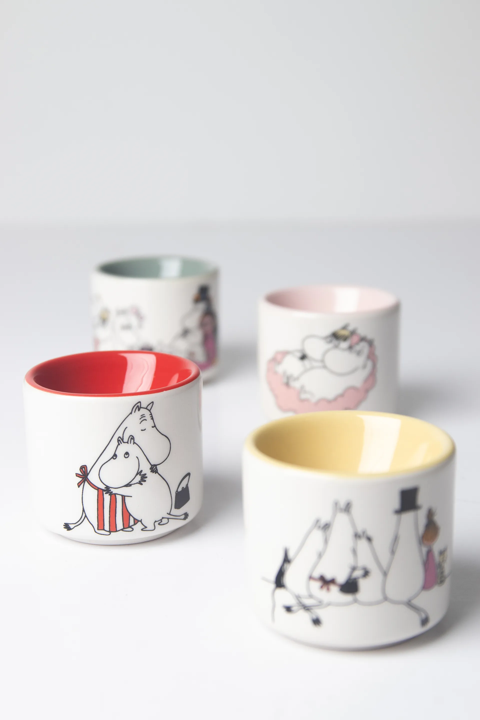 Set de 4 hueveras Moomin love, Blanco-multi Pluto Design