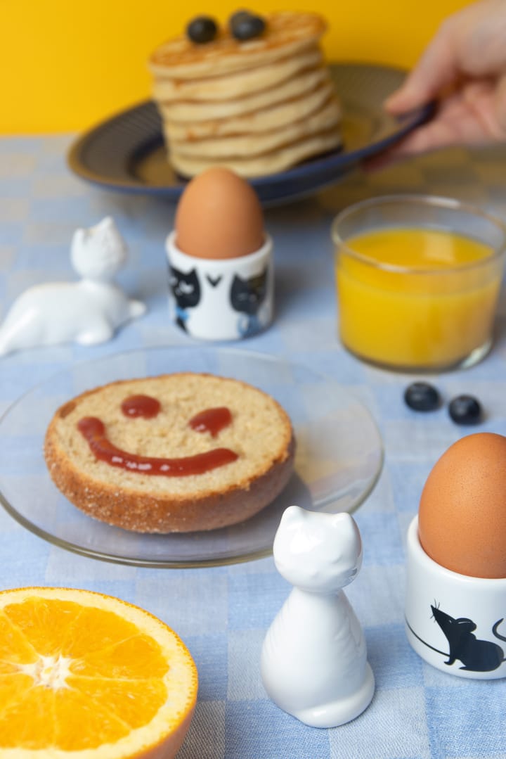Set de 4 hueveras Moomin love, Blanco-negro-azul Pluto Design