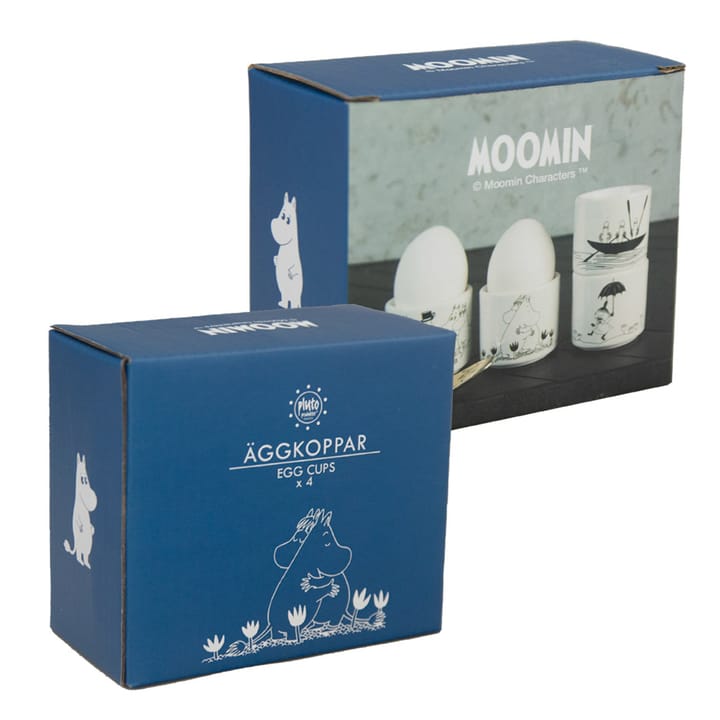 Set de 4 hueveras Mumin, blanco Pluto Design